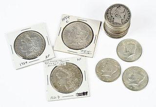 Group of Silver U.S. Dollars, Half Dollars