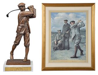Great Triumvirate Golf Print, Associated Statue 