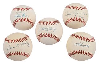 Five Yankees Signed Baseballs 