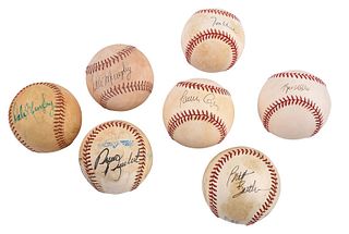Seven Braves Signed Baseballs 