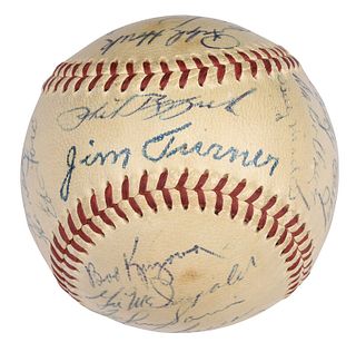 1953 New York Yankees Team Signed Baseball 