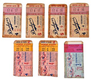 Seven World Series Tickets, 1955 and 1956