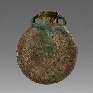 Ancient Roman Egypt Glazed clay pilgrim Flask c.4th century AD. 