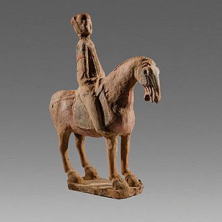 Tang Dynasty Mounted Equestrienne and Horse c.7th century AD. 