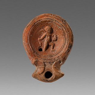 Ancient Roman Terracotta Oil Lamp with Eros c.4th century AD. 