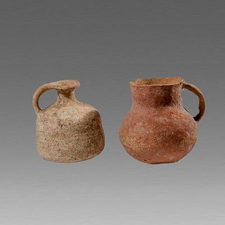 Lot of 2 Ancient Holy Land Iron Age Terracotta Juglets c.1200 BC. 