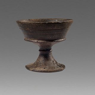 Ancient Etruscan bucchero chalice or kylix c.6th century BC. 