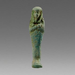 Ancient Egyptian Blue Faience Ushabti c.600-50 BC. 