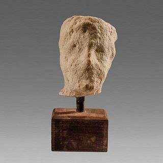 Ancient Cypriot Archaic Limestone head of a man c.7th cent BC. 