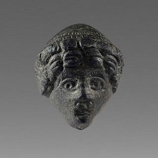 Ancient Roman Bronze Head of Youth Applique c.2nd cent AD. 