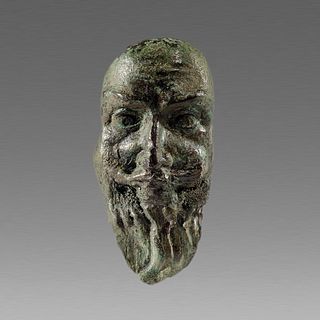 Ancient Roman Bronze Male Head Applique c.2nd cent AD. 