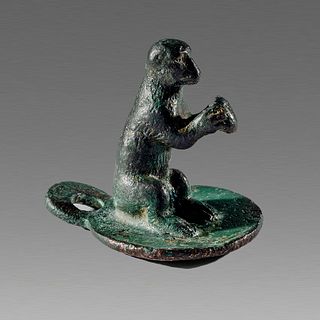 Ancient Roman Egypt Bronze Figure of Seated Baboon c.1st-3rd cent AD. 