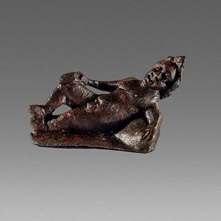 Ancient Roman Bronze Reclining Athlete figure c.2nd cent AD. 