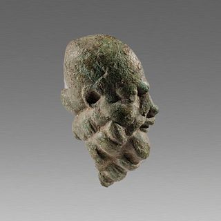 Ancient Roman Bronze Bearded Head of Satyr c.2nd cent AD. 