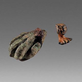 Lot of 2 Ancient Roman Bronze Foot c.2nd cent AD.