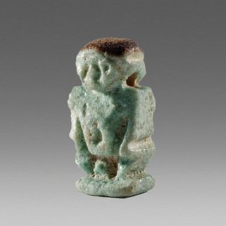 Ancient Egyptian Faience Dward Pataikos Amulet c.664-525 BC.