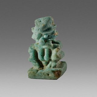 Ancient Egyptian Faience Dward Pataikos Amulet c.664-525 BC. 