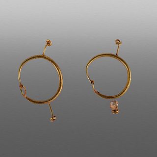 Ancient Roman Pair of Gold Earrings c.3rd cent AD. 