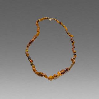 Ancient Roman Yellow Glass Bead Necklace c.1st-2nd century AD. 