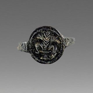 Ancient Medieval Bronze Ring c.13th-14th cent AD. 