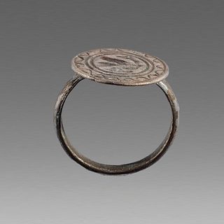 Ancient Medieval Silver Ring c.14th cent AD. 