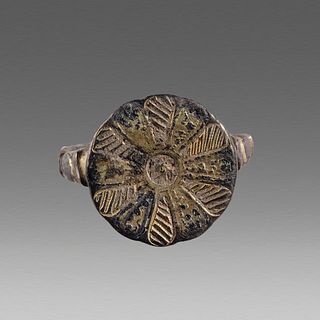 Ancient Byzantine Gilt Silver Ring c.10th cent AD. 