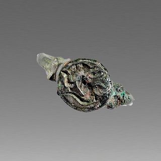 Ancient Roman Bronze Ring with Animal c.2nd cent AD. 