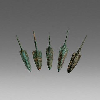 Lot of 5 Near Eastern Amlash Bronze Spearhead c.1000 BC. 