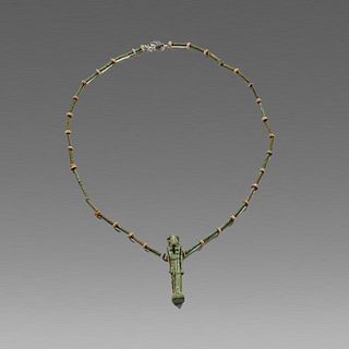 Egyptian Mummy Bead Necklace with Thoth Amulet c.664-332 BC