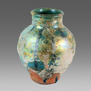 Ancient Islamic Persian Kashan Ceramic Jar c.13th century AD.