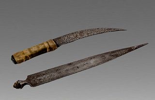 Lot of two Antique Persian Steel Daggers. 