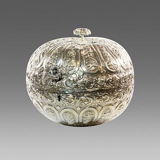 Turkish Silver Covered Bowl. 