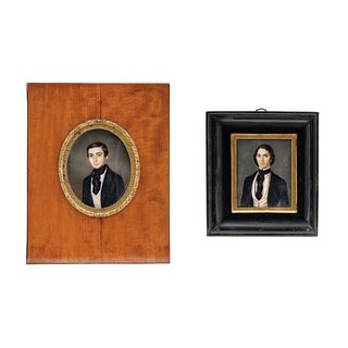 Pair of Miniature Portraits, Mexico and France, 19th century