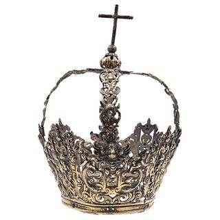 Crown for Religious Figure, Mexico, 19th century, Gilt-silver