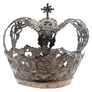 Crown for Religious Figure, Mexico, 18th-19th centuries, Silver