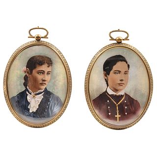 Pair of Miniature Portraits, Mexico, ca. 1900