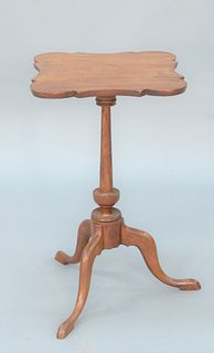 Federal Cherry Kettle Stand having porringer shape top on turned shaft with urn on tripod base.
height 28 1/4 inches, top 16 1/2" x ...