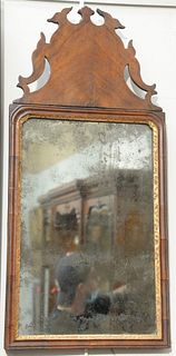 Queen Anne Courting Mirror, mahogany frame with carved top.
29 1/2" x 14 3/4".
Provenance: The Vincent Family Collection, Fairfield, Connecticut.