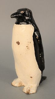 Cast Iron Penguin Door Stop in original paint with hollow body.
height 10 inches, width 5 inches.
Provenance: The Estate of Diana Atwood Johnson