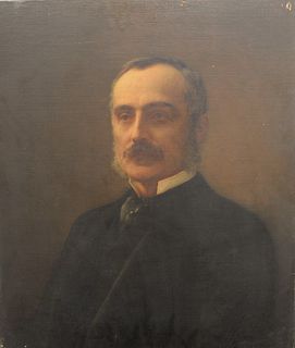 Attributed to George Yewell (American, 1830 - 1923), portrait of Cornelius R. Agnew (1830 - 1888), oil on canvas attached to panel, 19th century, unsi
