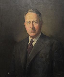 George Nelson (American, 1887 - 1978), portrait of William Worthington Hereck (1879 - 1945), oil on canvas,1946, signed and dated lo...