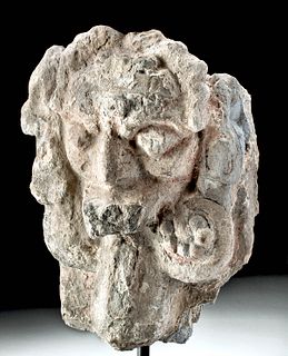Rare Maya Stucco Stone Wind Deity, Ex Denver Museum