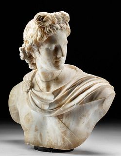 19th C. Pietro Barzanti Marble Bust of Apollo Belvedere
