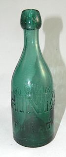 Soda round emerald green bottle