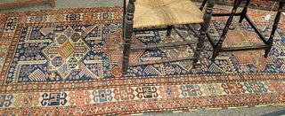 Caucasian Oriental Runner, (worn).
4' x 9' 6".
Provenance: From the Lance & Irma Keller Collection, Bloomfield, Connecticut.