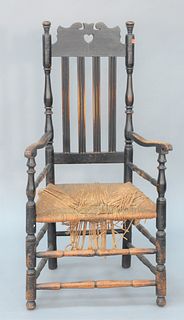 Heart & Crown Armchair with Reeded Slats, tulip poplar, maple and ash, X Collection Henry Hammond Taylor Circa 1740 - 1770, (restored).
height 45 inch