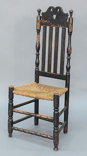 Bannister Back Side Chair with Heart Cut Out and Reeded Slats, X Collection Henry Hammond Taylor, Milford/Fairfield, Connecticut circa 1740 - 1770.
he