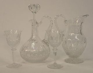 Twenty-Two St. Louis "Tommy" Crystal Group, to include set of twenty continental goblets, height 7 1/8 inches along with pitcher, he...