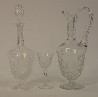 Twenty-Three St. Louis "Tommy" Crystal Group, to include set of four liqueur cocktail stemmed glasses, height 5 inches; nine large c...