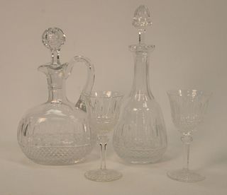 Seventeen St. Louis "Tommy" Crystal Group, to include set of fifteen burgundy red wine stemmed glasses, height 6 3/4 inches along wi...